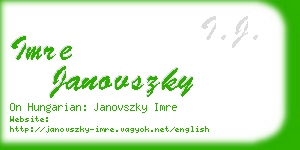 imre janovszky business card